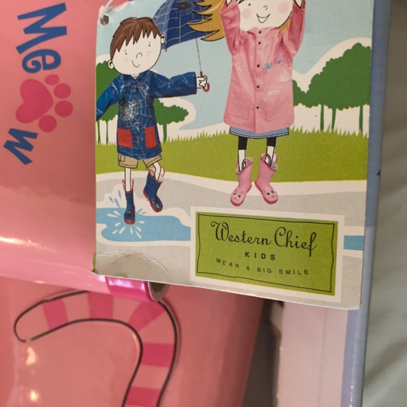Western Chief NEW Pink Kitty Rain Boots Size 2 - Picture 11 of 12